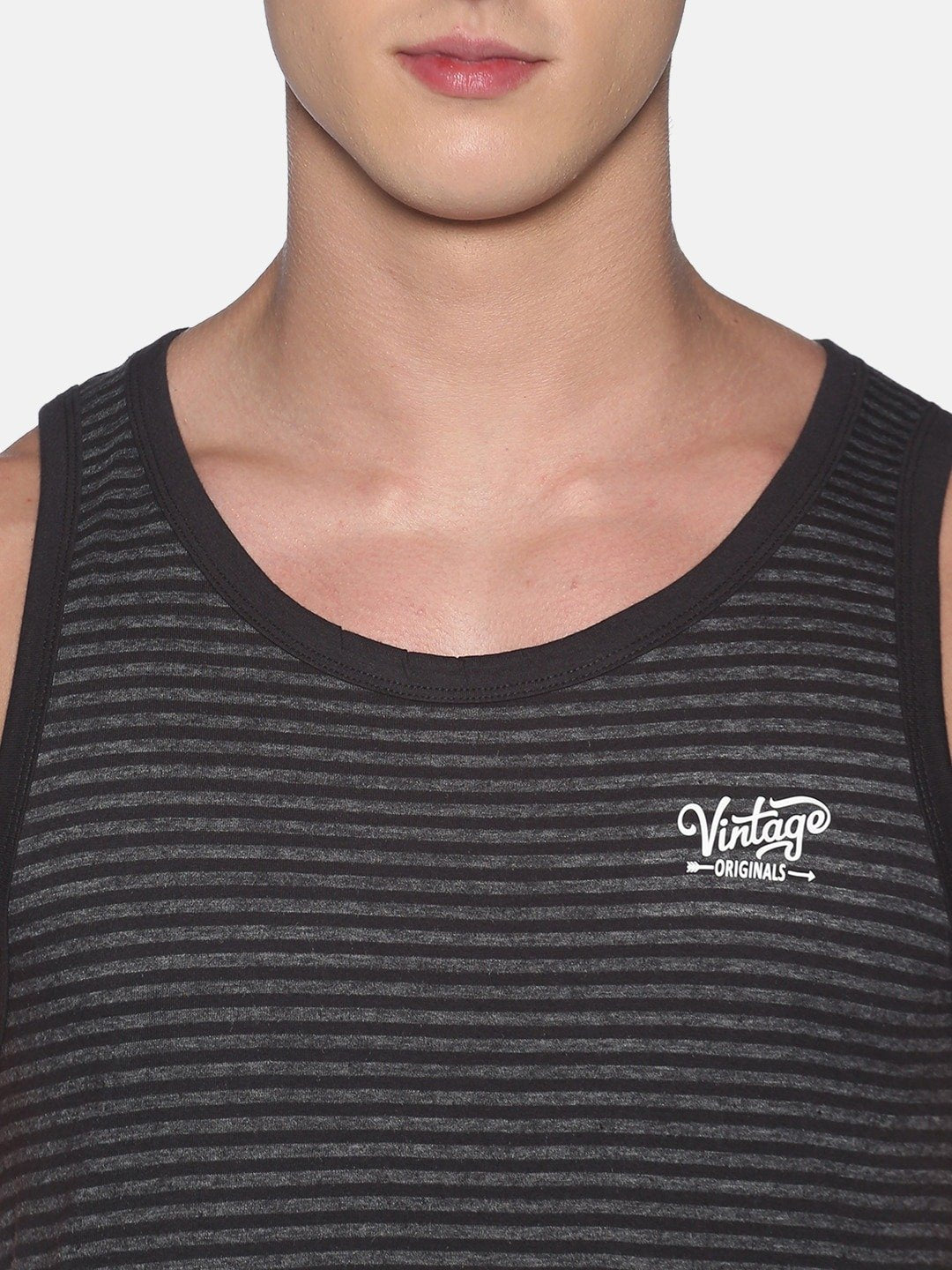 Sleeveless Black Sando Vest Tank Top for Men