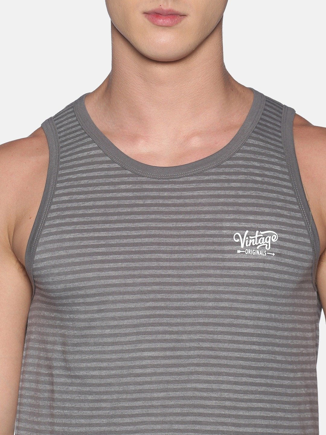 Sleeveless Grey Vest Tank Top for Men - Stilento