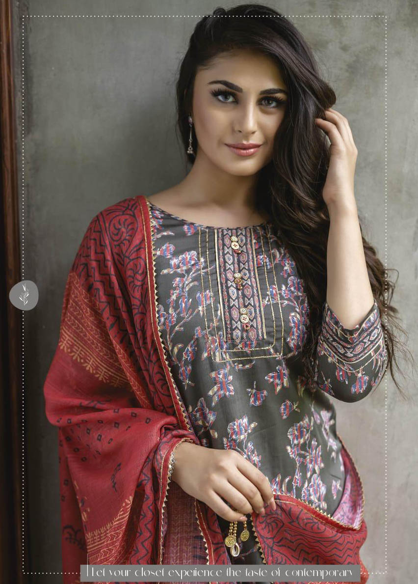 Stitched Readymade Printed Cotton Suit Set for Ladies