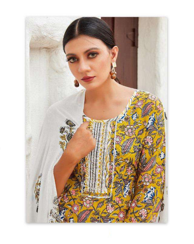 Stitched Readymade Yellow Rayon Salwar Suits for Ladies