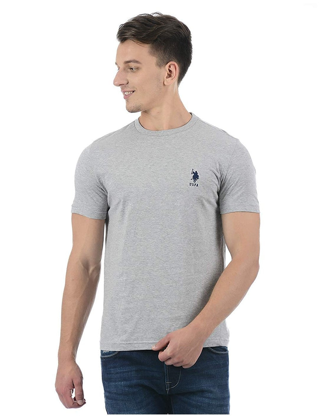 Polo Cotton Casual Grey T-shirt For Men