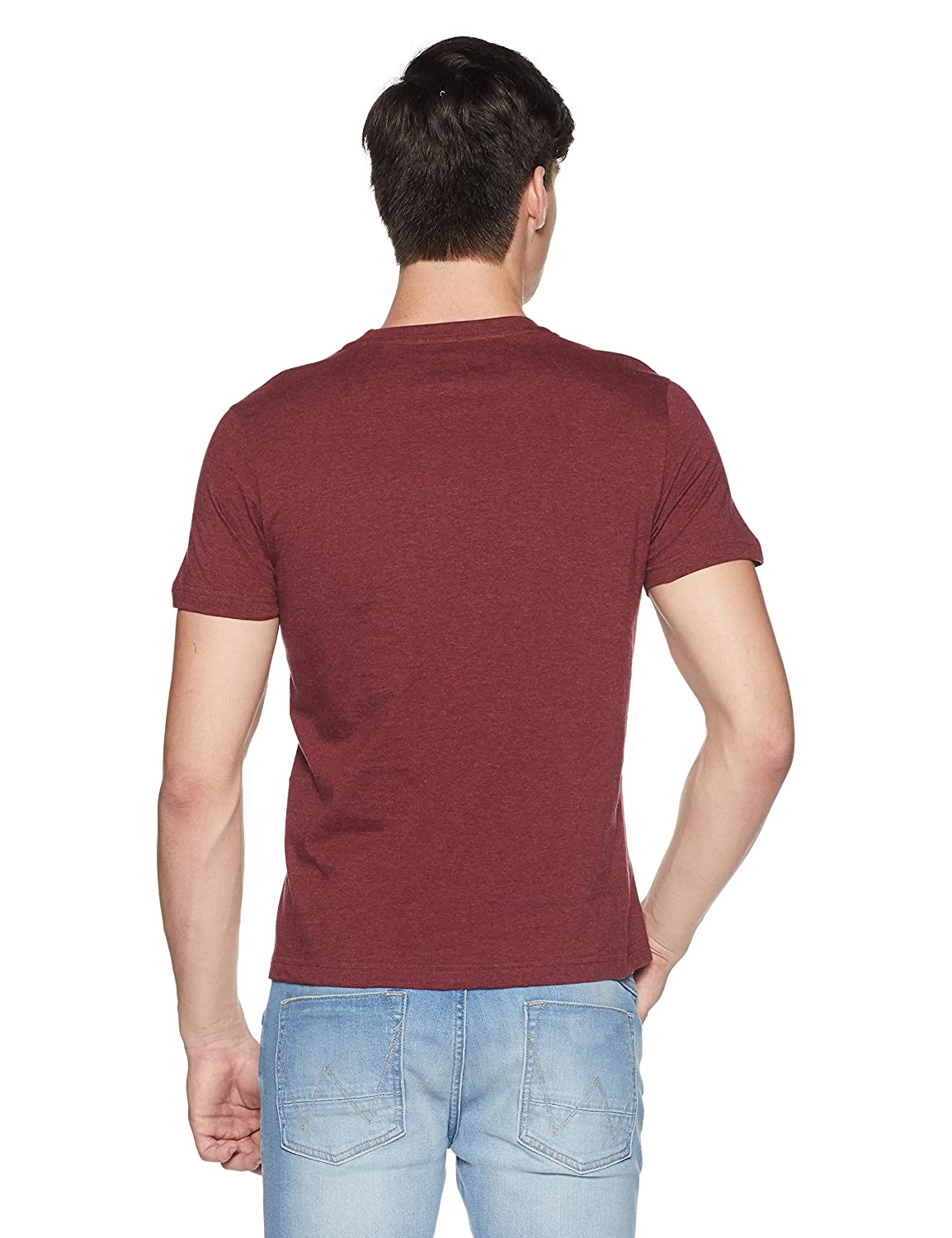 U.S. Polo Assn. Men's Maroon Cotton Regular Fit T-Shirt