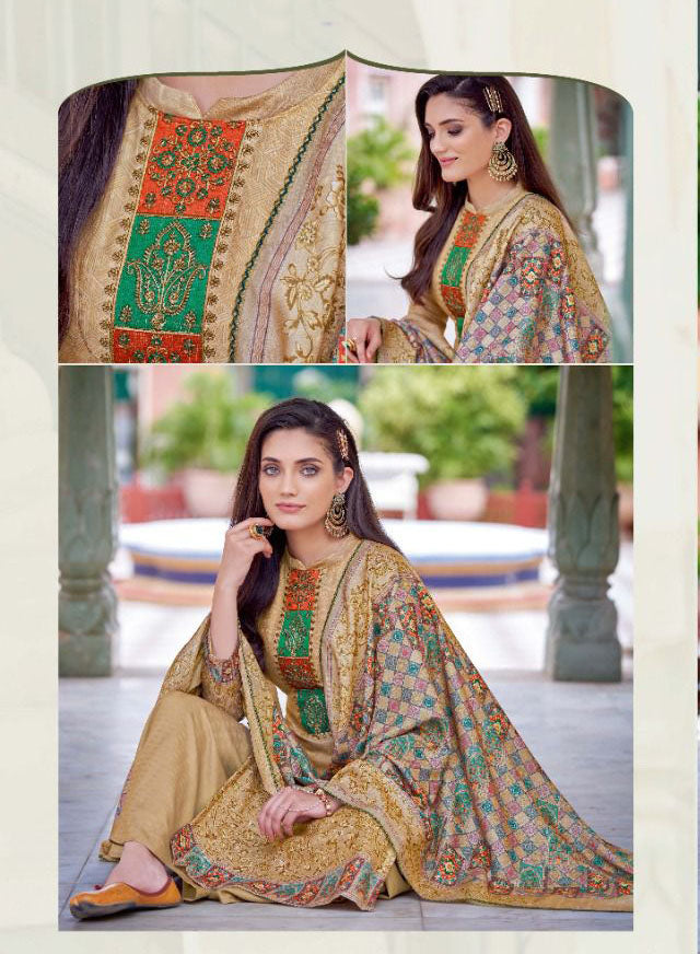 Unstitched Cotton Pakistani Karachi Suits Dress Material with Dupatta