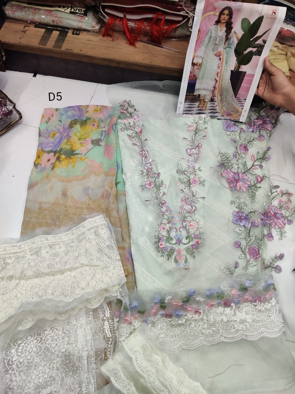 Unstitched Cotton Pakistani Style Suits Dress Material