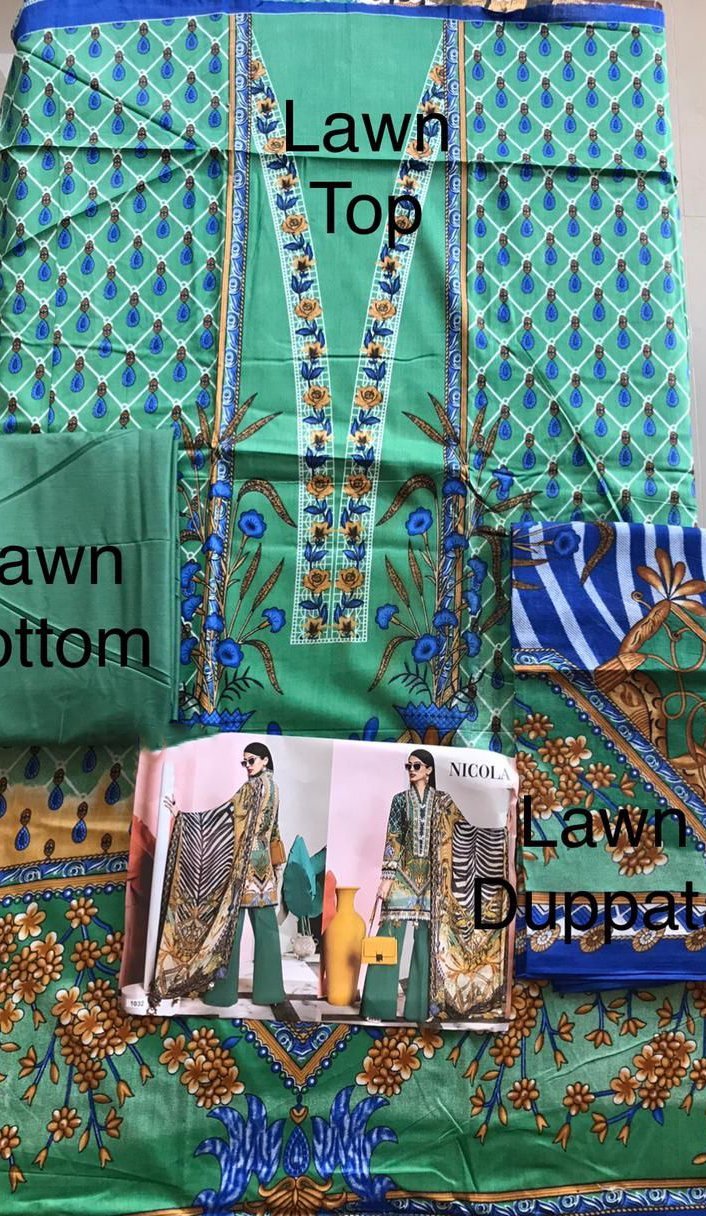 Unstitched Designer Pakistani Lawn Cotton Salwar Suits for Women