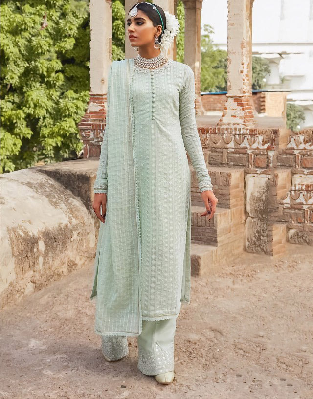 Women's Unstitched Georgette Pakistani Suit Material with Embroidery