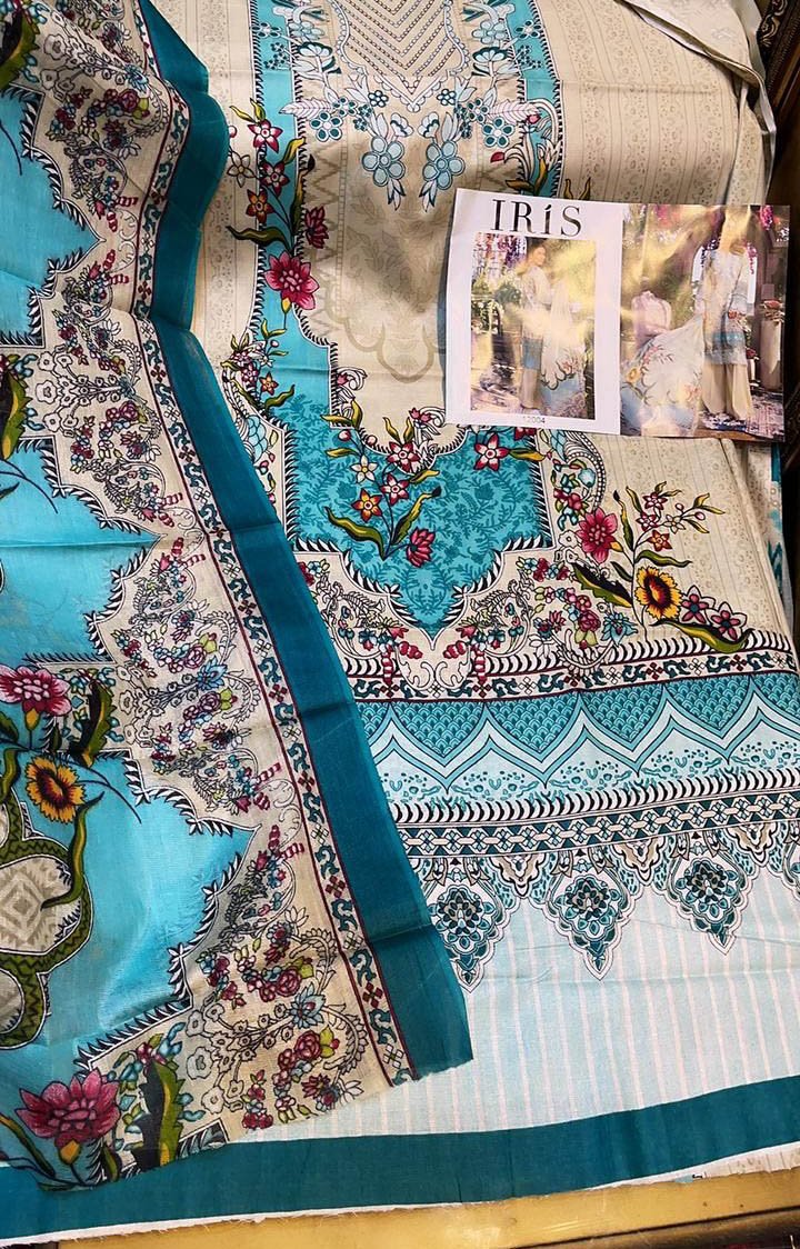 Unstitched Light Brown Pakistani Cotton Suit Dress Material