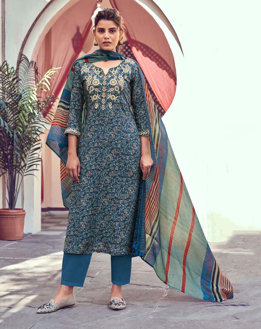 silk cotton dress material designs for stitching 7 Dress materials stitching design ideas