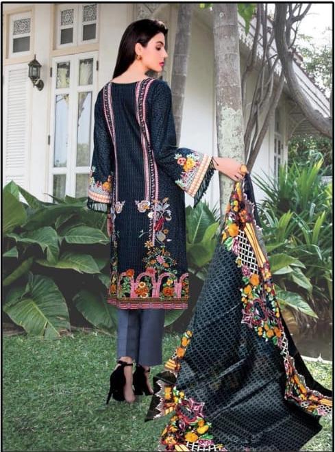 Unstitched Pakistani Black Cotton Suits for Women