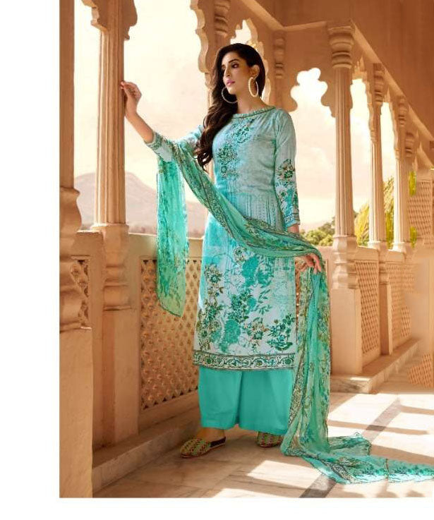Unstitched Punjabi Ladies cotton Salwar Suit Fabric With Dupatta