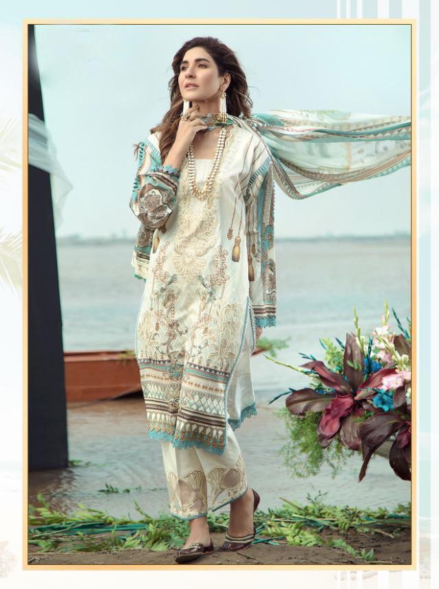 Unstitched Pure Cotton Pakistani Salwar Suit Dress Material โ Stilento
