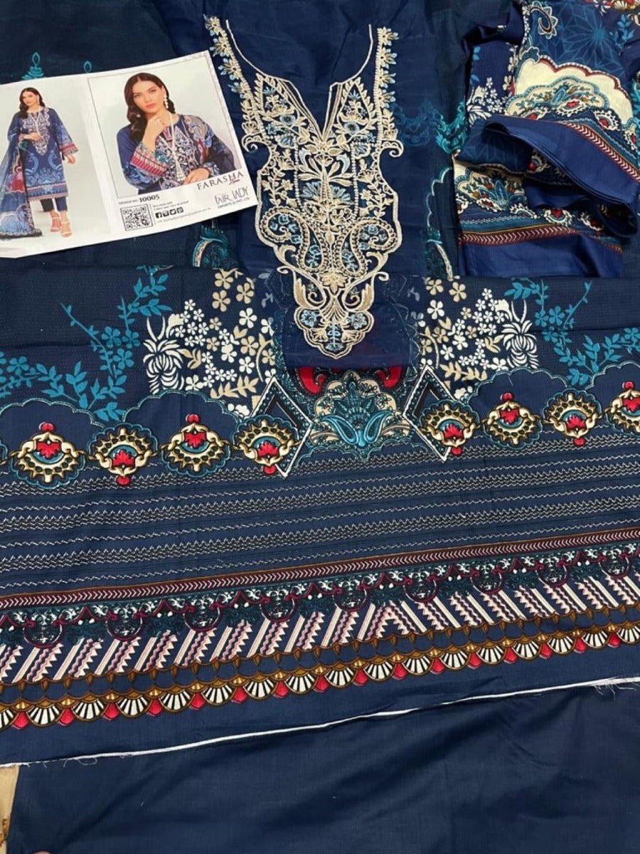Unstitched Pure Jam Satin Pakistani Style Suits With Embroidery Patch