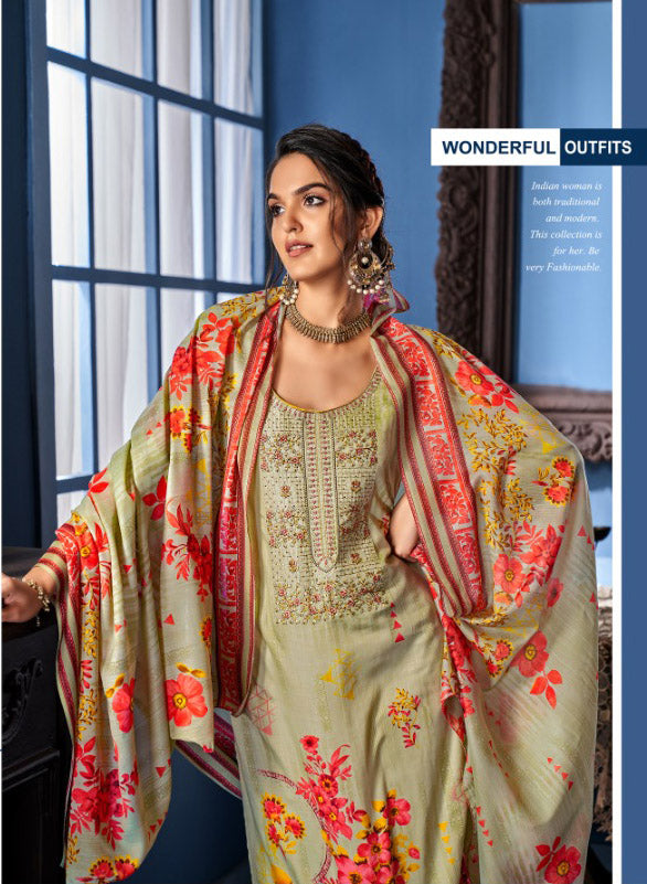 Unstitched Salwar Suit Dress Material With Cotton dupatta