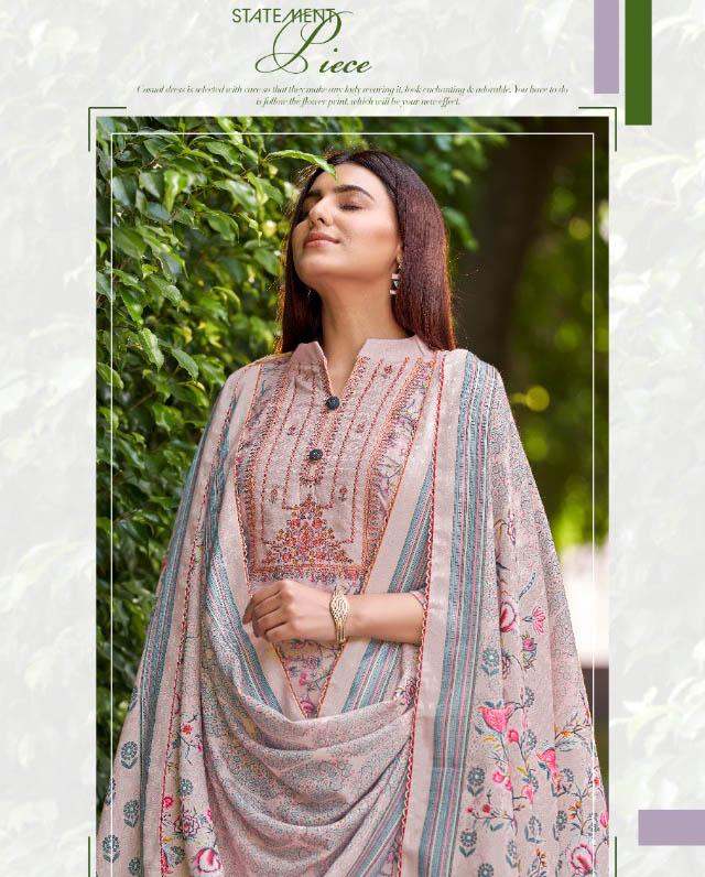 Unstitched Wool Pashmina Winter Suits Set for Ladies