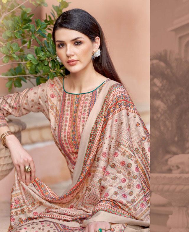 Unstitched Woolen Pashmina Winter Women Suits Set