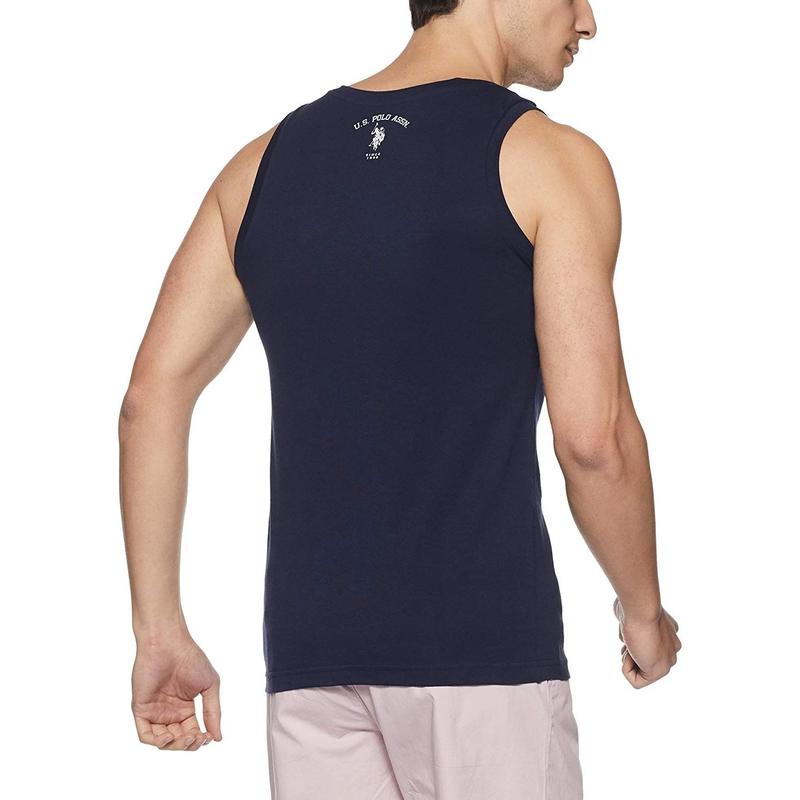 US Polo Assn. Men's Printed Cotton Blue Vest