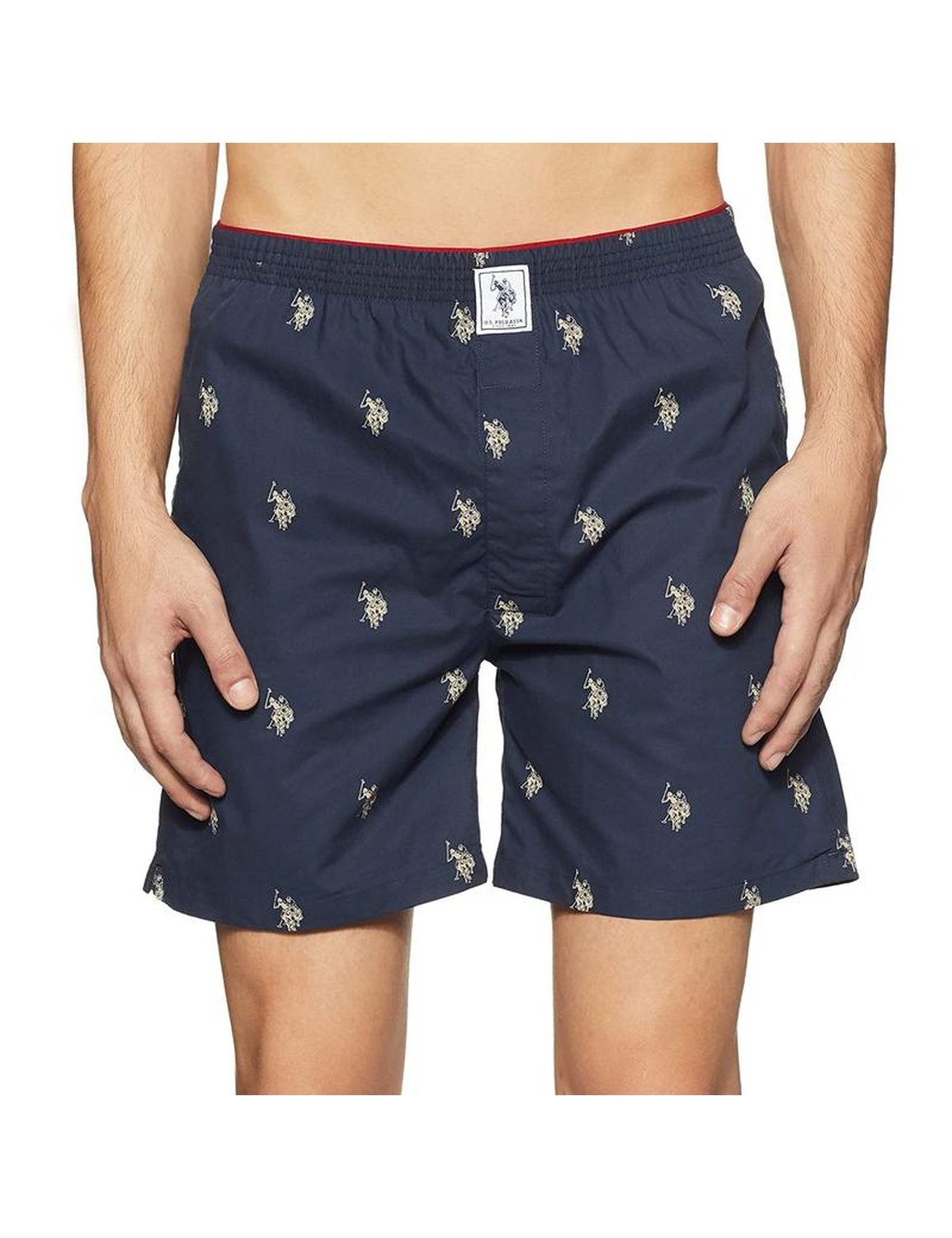 US Polo Men's Blue Cotton Printed Boxers Shorts