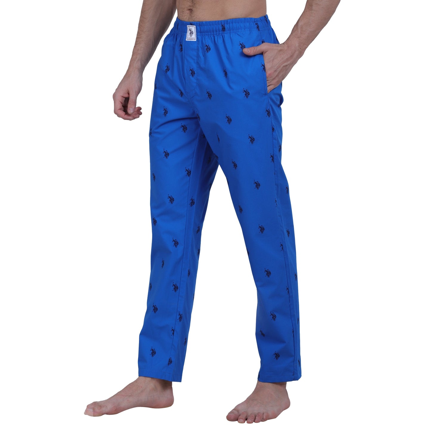 US Polo Printed Cotton Blue Pyjama Lower Night Wear For Men