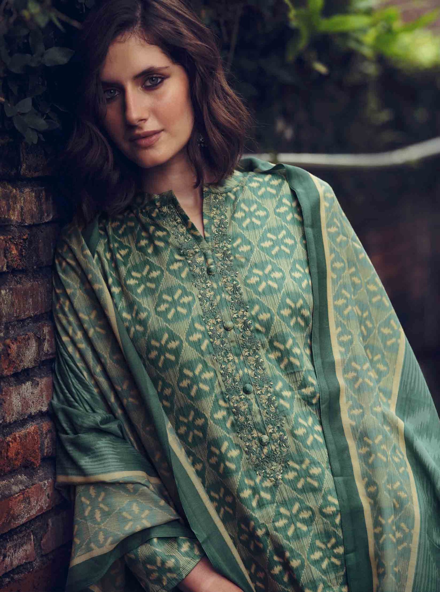 Pure Cotton Silk Unstitched Women Suit Dress Materials with Embroidery