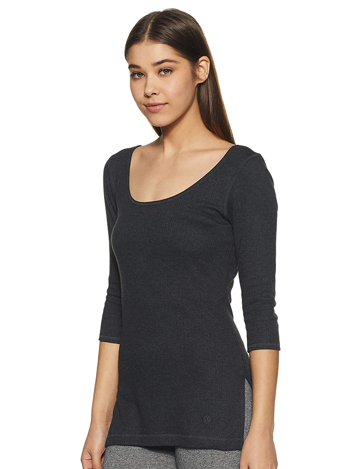 Van Heusen Black Cotton Thermal Warmer Winter Wear Top for Ladies