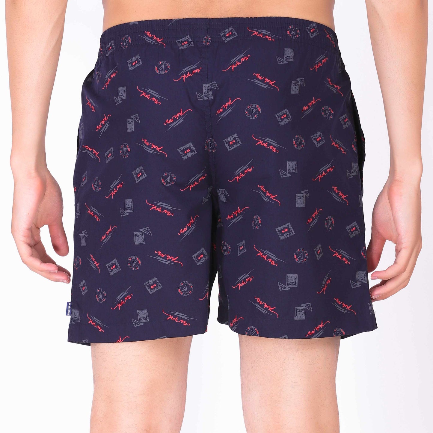 Van Heusen Blue Cotton Printed Boxer Shorts for Men
