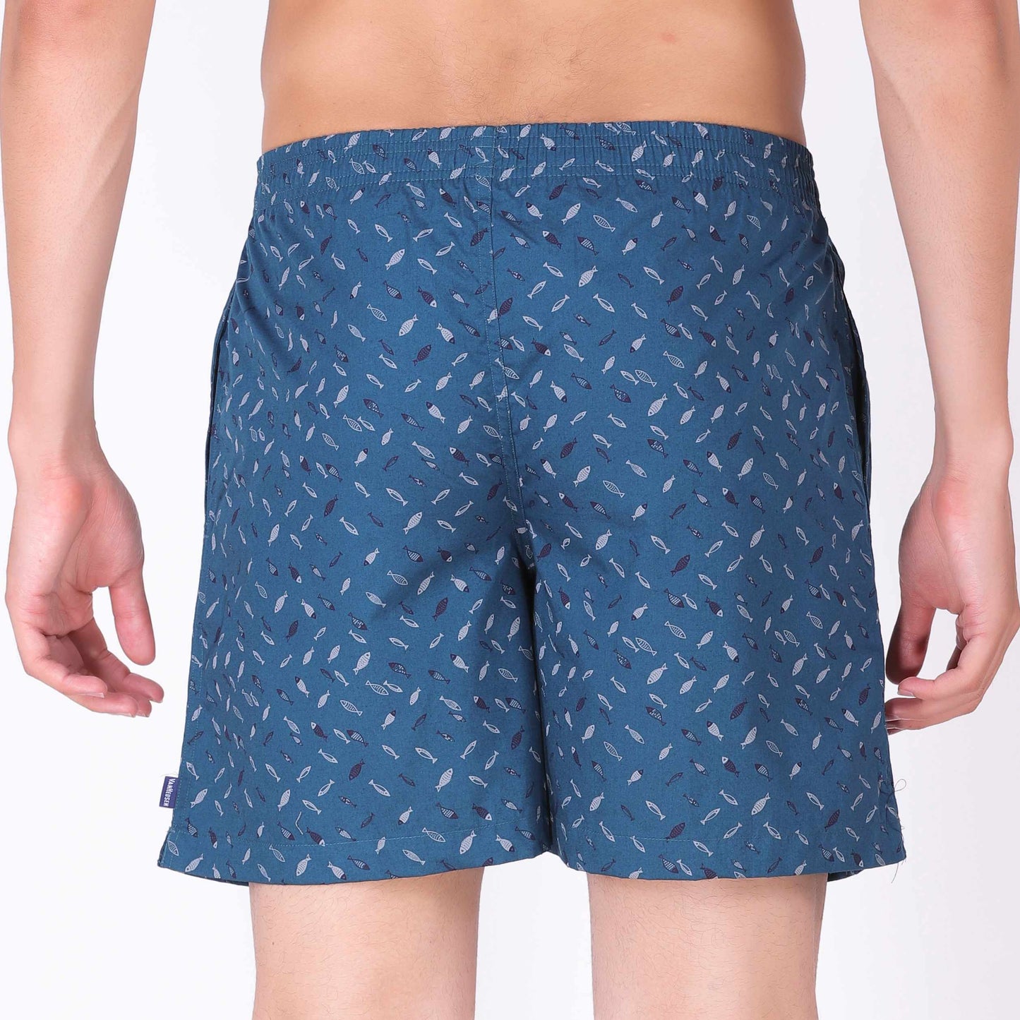 Van Heusen Dark Green Cotton Printed Boxer Shorts for Men
