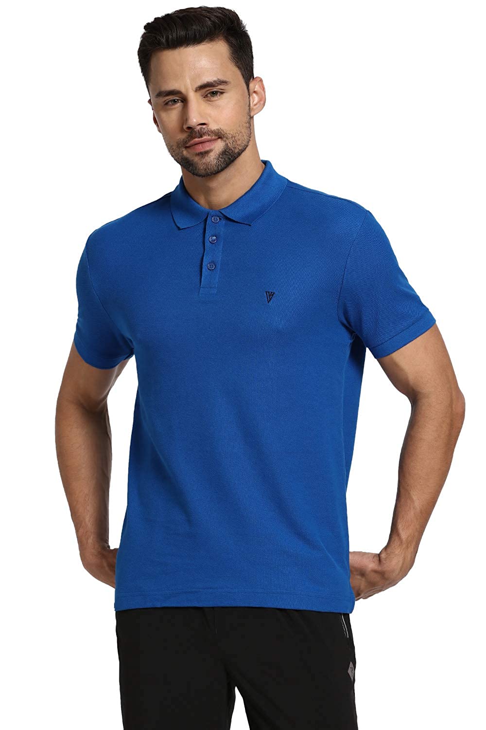 Van Heusen Men's Blue Polo neck Collar T Shirt