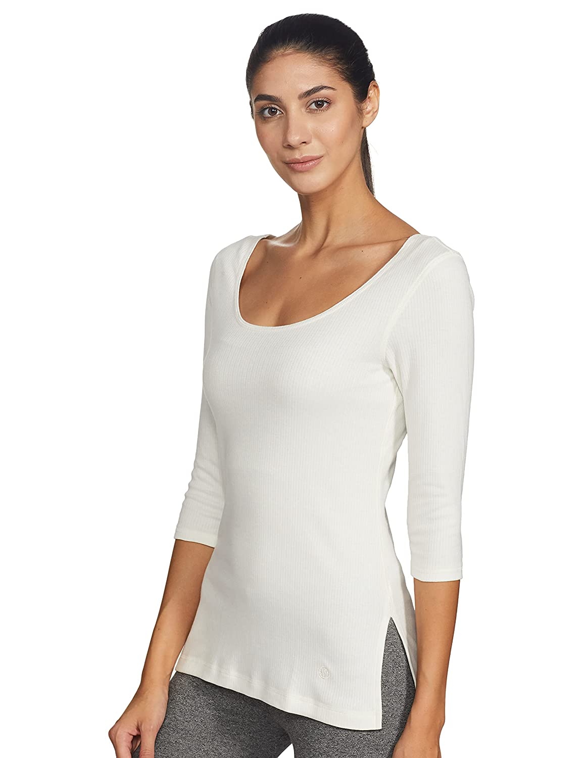Van Heusen White Cotton Thermal Warmer Winter Wear Top for Ladies