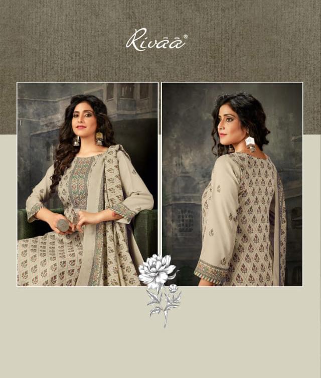Winter Woolen Pashmina Off-White Unstitched Woman Suit