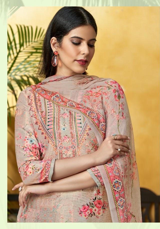 Women Digital Print Swarovski Diamond Work Unstitched Pure Cotton Suits