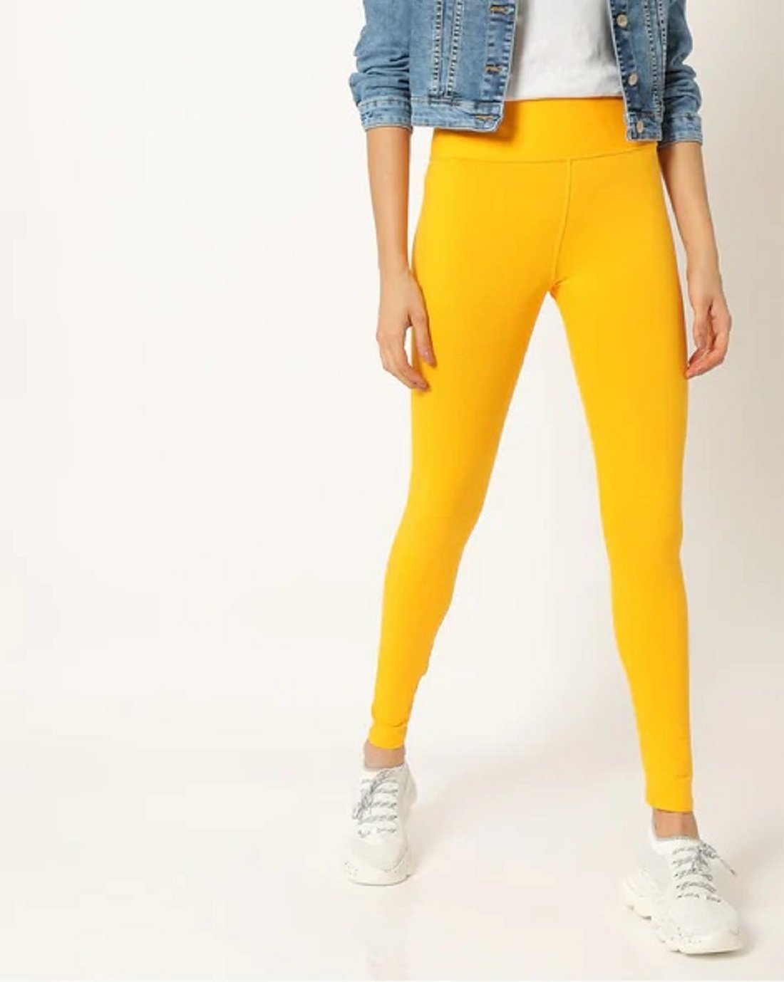 Women's Angle length Cotton Stretch Shapewear Legging Yellow