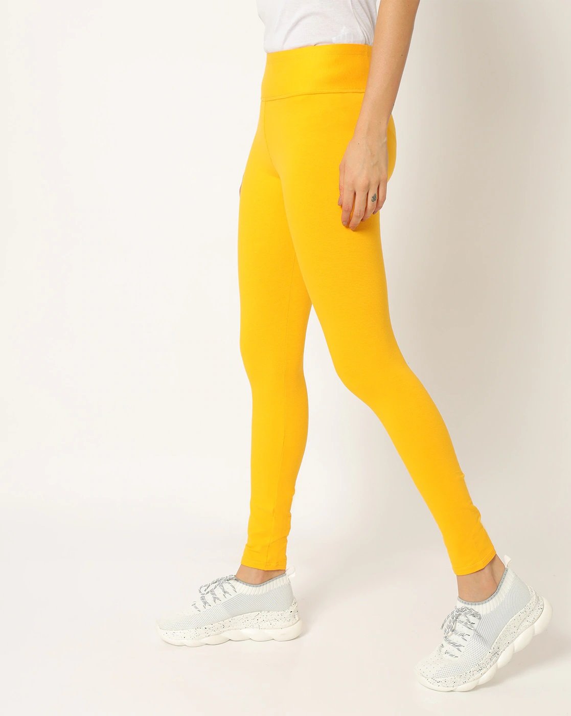 Women's Angle length Cotton Stretch Shapewear Legging Yellow