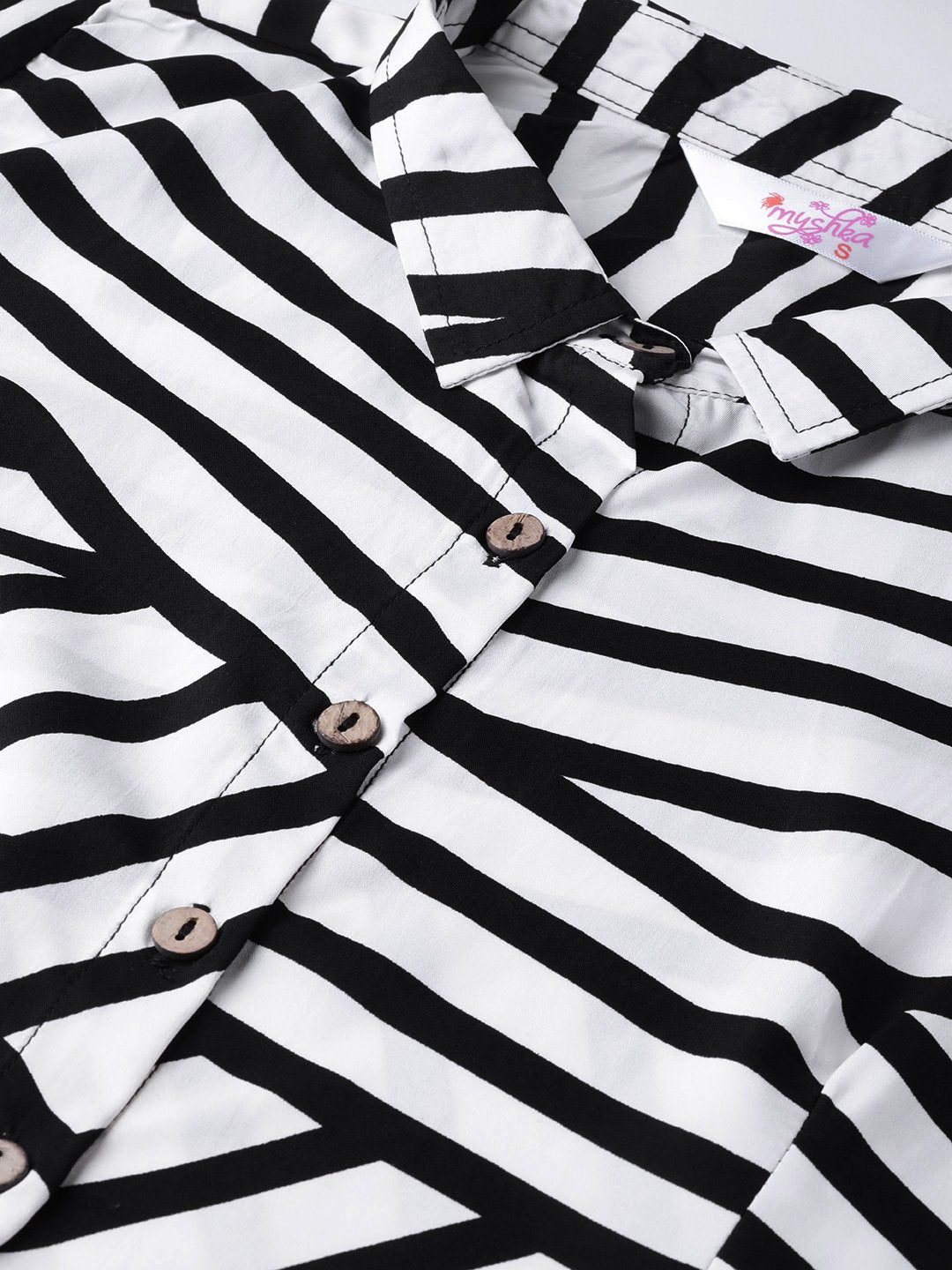 Women's Black Printed Casual Polyester Dress
