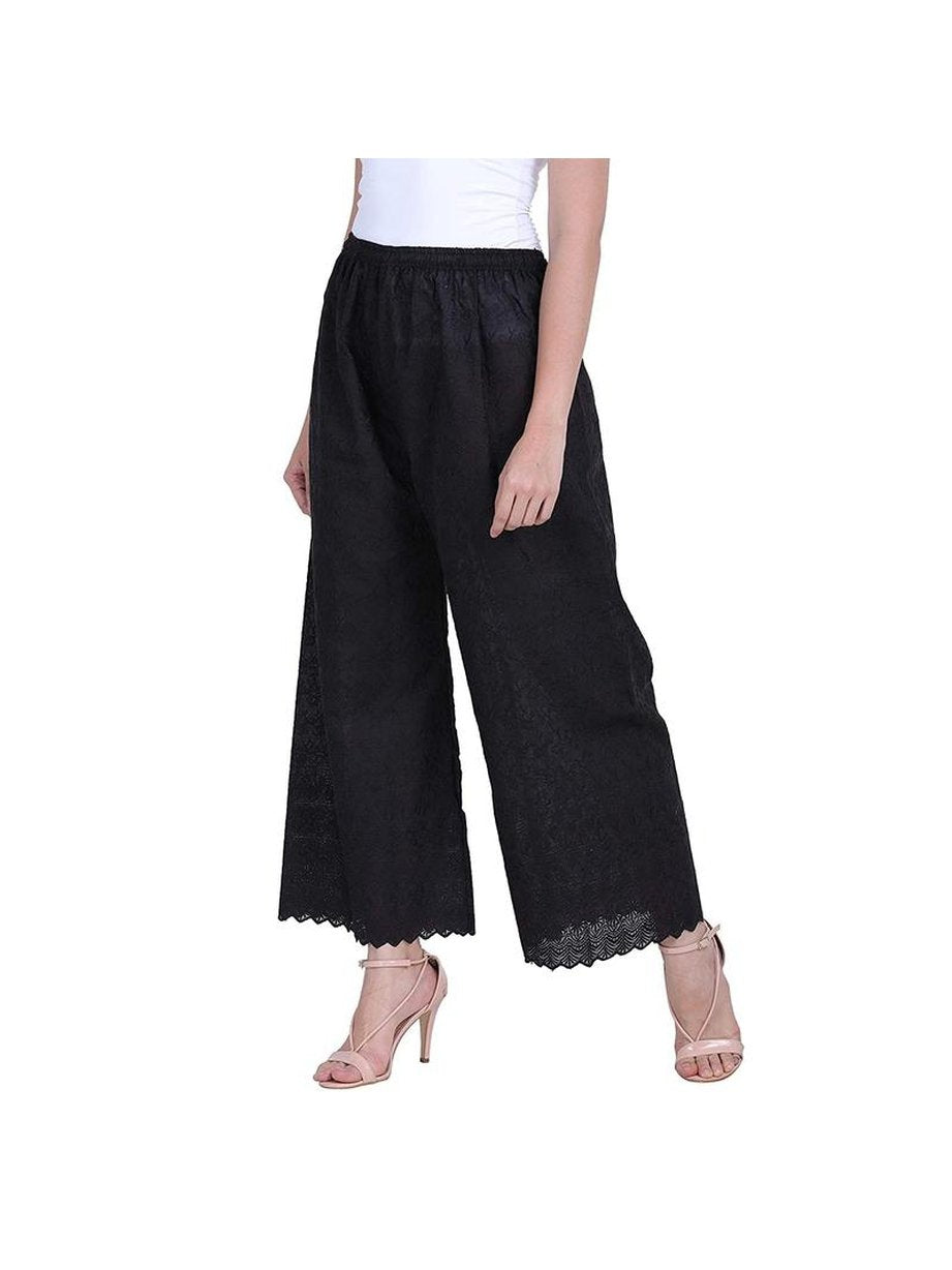 Women's Cotton chikankari Palazzo Combo (Pack of 2)