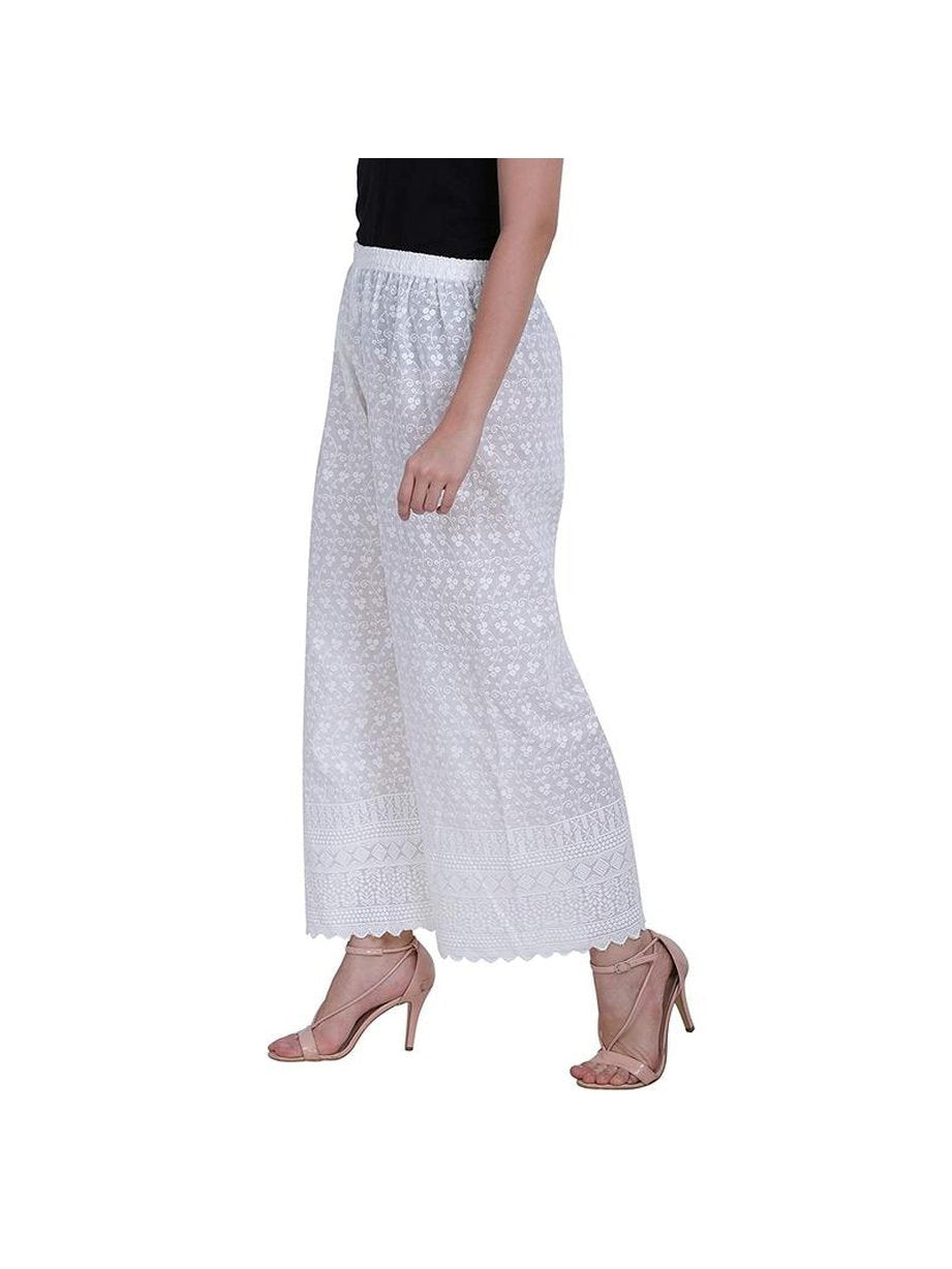 Women's Cotton chikankari Palazzo Combo (Pack of 2)