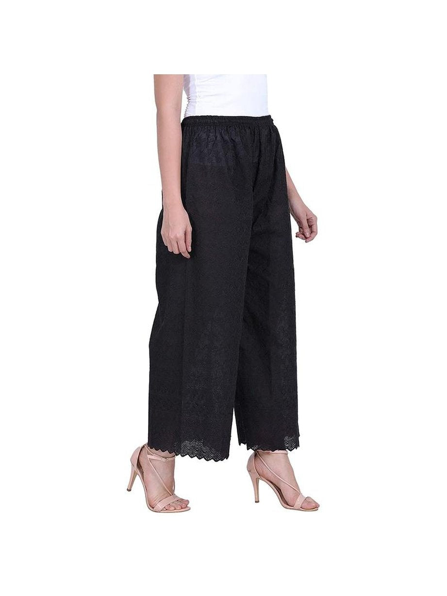 Women's Cotton chikankari Palazzo Combo (Pack of 2)