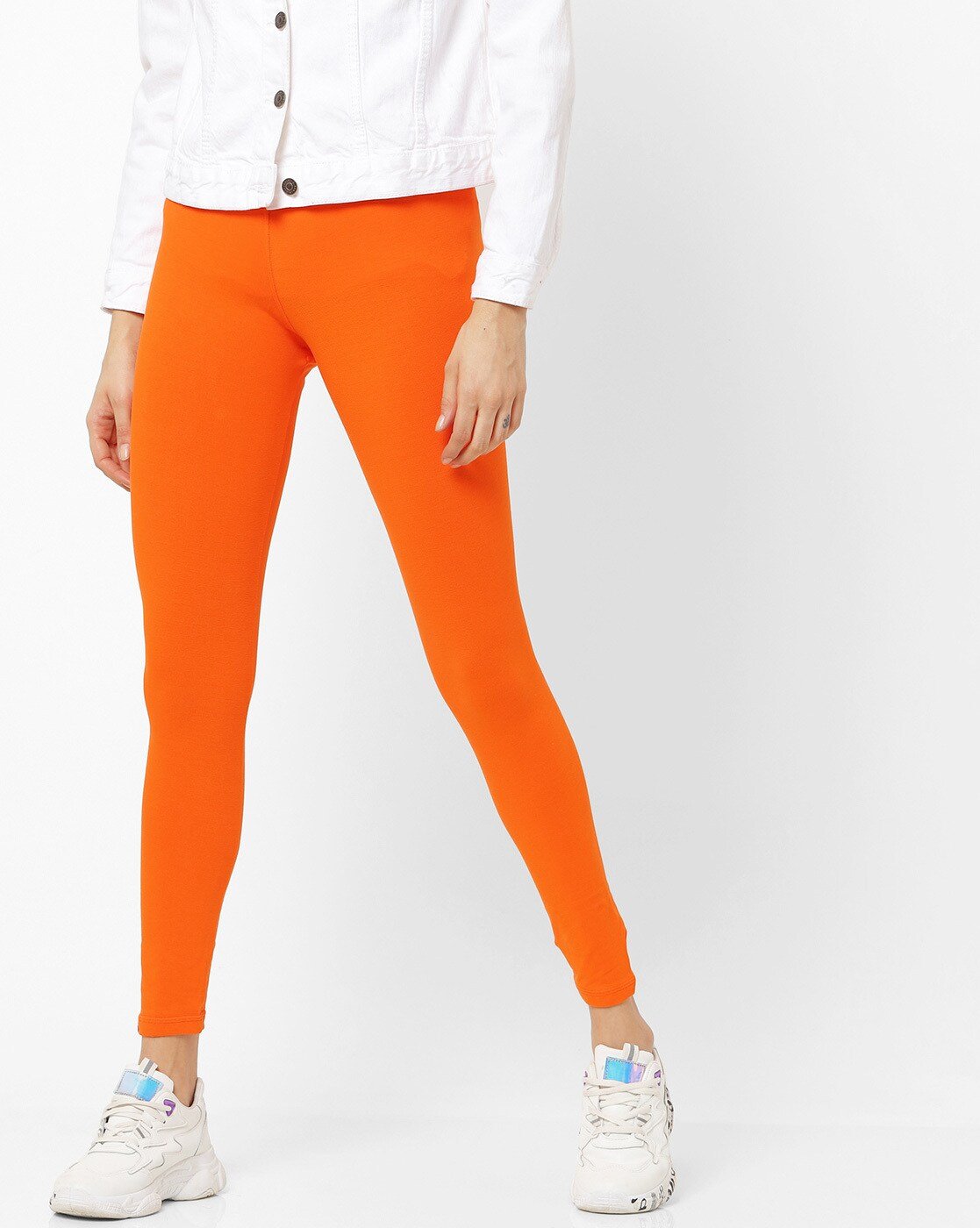 Women's Cotton Stretch Ankle length Legging Orange – Stilento