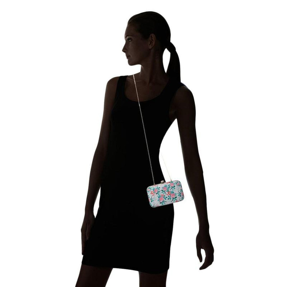 Women's Daily Use Box Clutch Purse with Chain