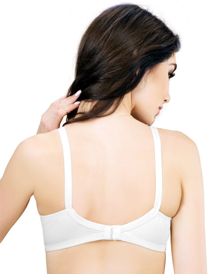 Women's Full Coverage Non Padded Wire free White Trinity Bra