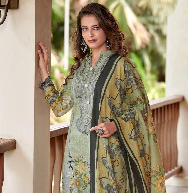 Women's Green Pakistani suits Karachi Dress Material