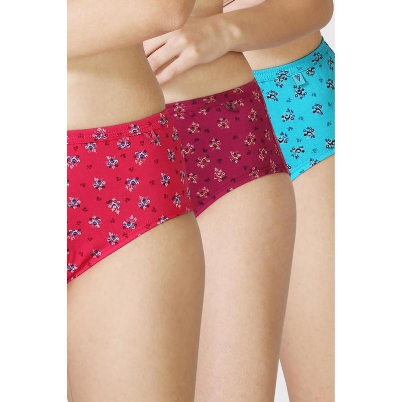 Women's Printed Anti-Bacterial Hipster Panties (Pack of 3)