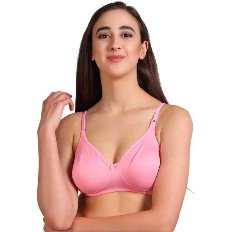 Buy Groversons Paris Beauty Women Full Coverage Everyday LACE Bra Pink at