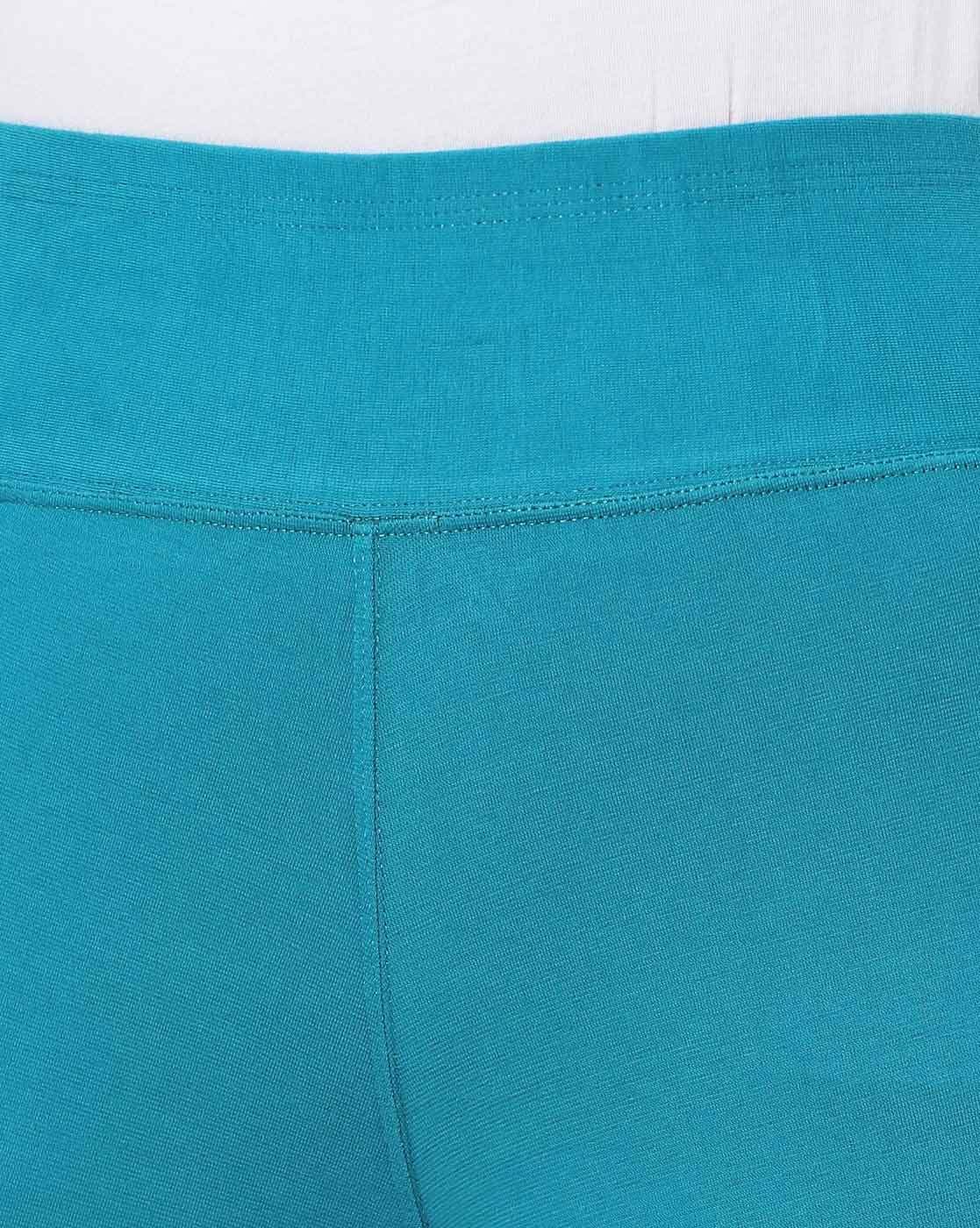 Women's Skimmer Cotton Stretch Shapewear Legging Teal Blue