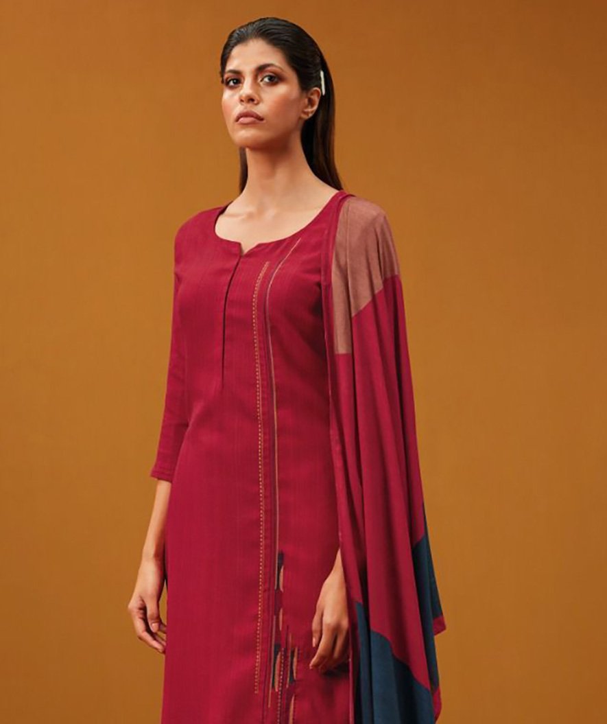 Woolen Winter Unstitched suits for Ladies With Stole