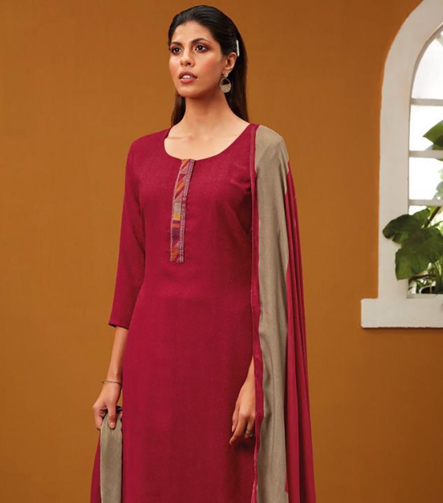 Woolen Winter Unstitched suits for Ladies With Stole