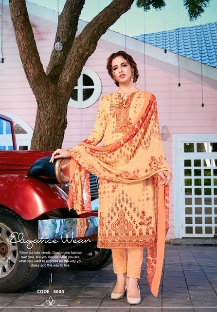 Yashika Cotton Peach Karachi Dress Material For Women