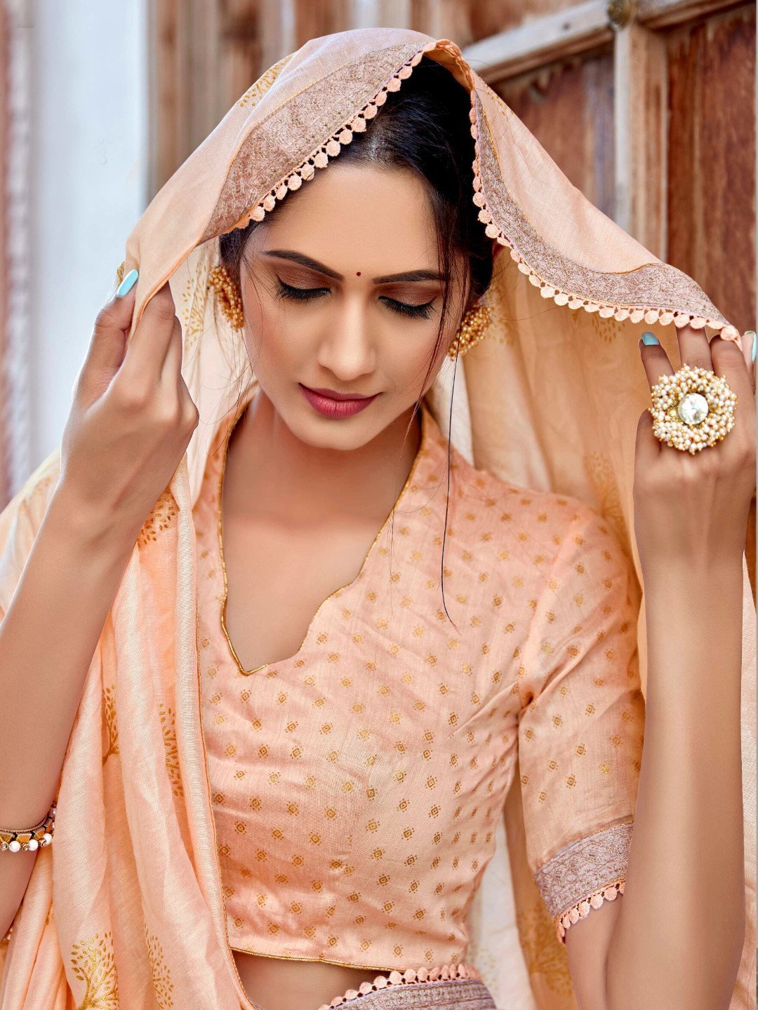 Zari Work With Embroidery Lace Cotton Silk Saree