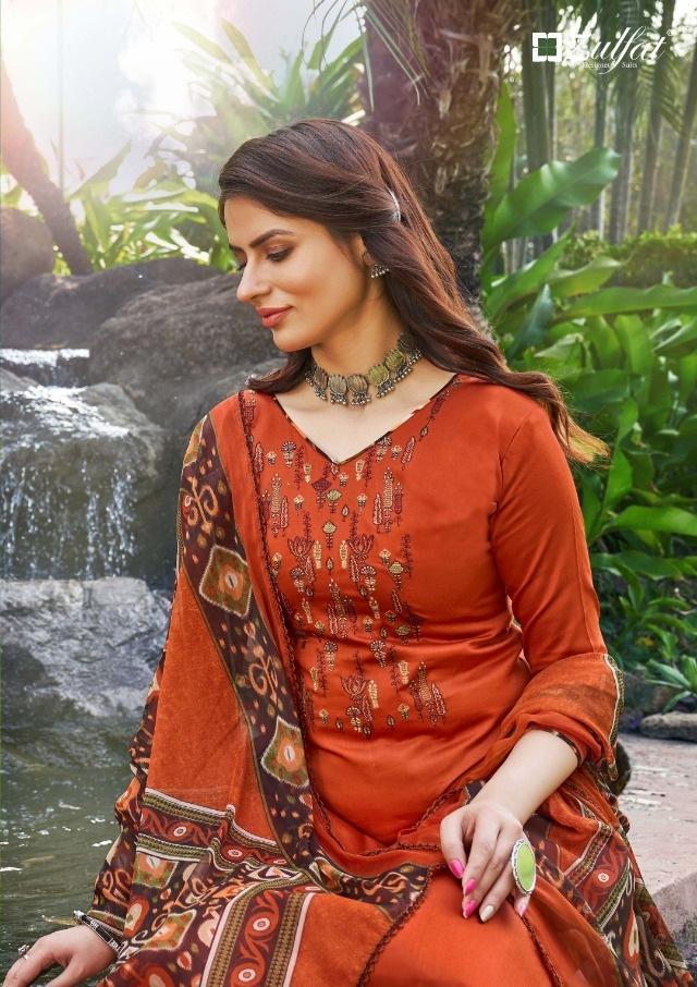 Zulfat Designer Women Unstitched cotton salwar Kameez suits