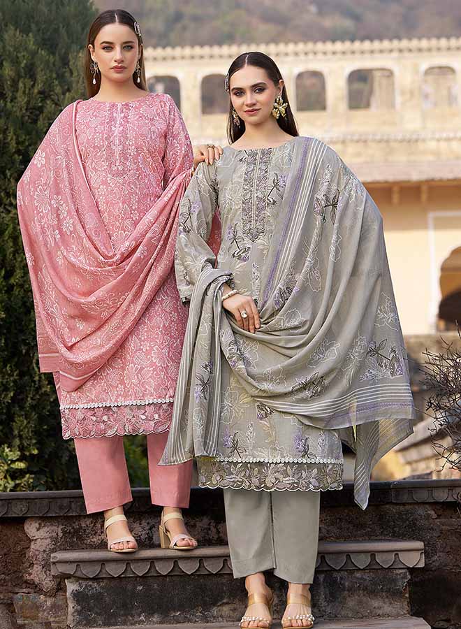 Pure Cotton Embroidered Salwar Suit – Unstitched