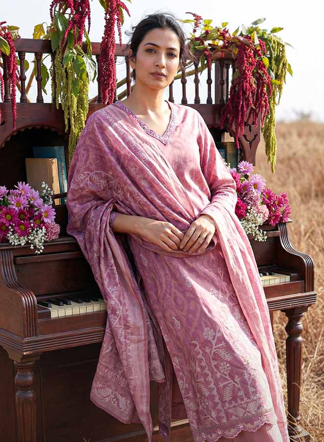 ladies unstitched suit fabric